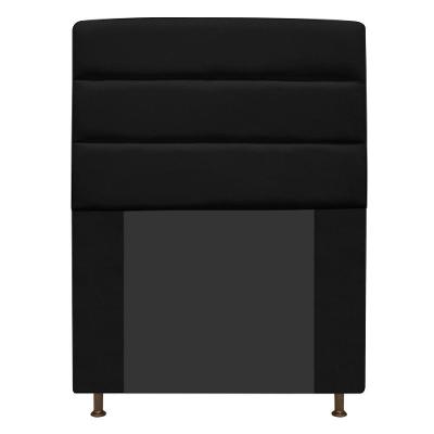 Cabeceira Estofada Turim 90cm Solteiro Suede Preto Adj Decor