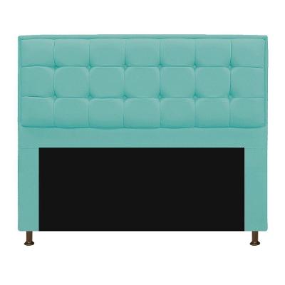 Cabeceira Copenhague 140cm Casal Suede Azul Tiffany