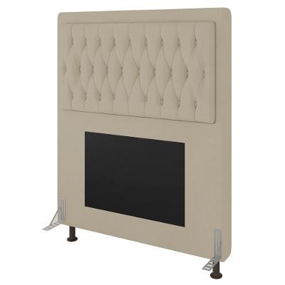 Cabeceira Cama Box Solteiro 90cm D10 Turqueza Corano Bege