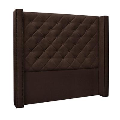 Cabeceira Casal 1,64m Loewe Suede Café - Gran Belo