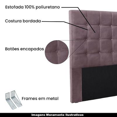 Cabeceira Decorativa Casal 1,40m Tropea Veludo Uva