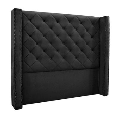 Cabeceira Queen Size 1,84m Loewe Veludo Preto - Gran Belo