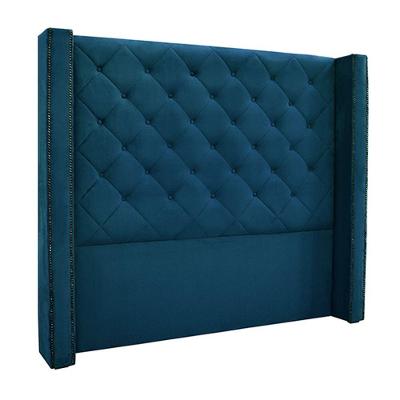 Cabeceira Casal 1,64m Loewe Veludo Azul Marinho - Gran Belo