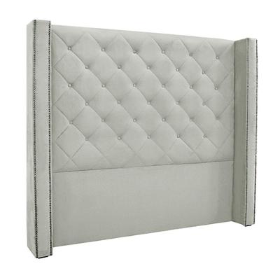 Cabeceira Queen Size 1,84m Loewe Veludo Prata - Gran Belo