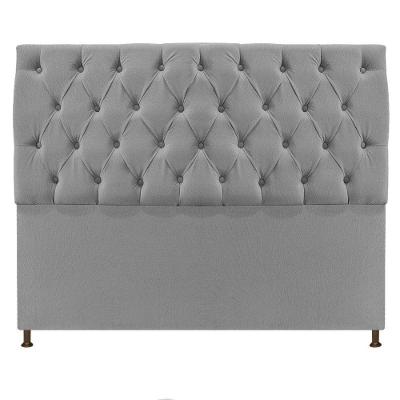 Cabeceira Sofia 140cm Casal Suede Cinza
