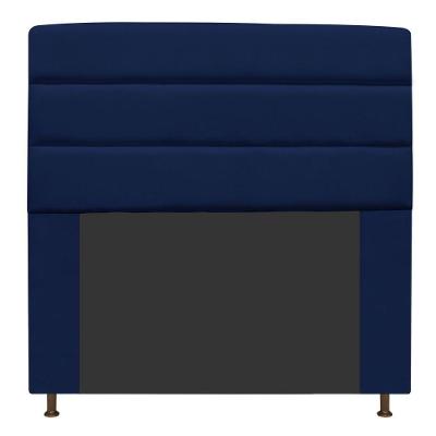 Cabeceira Estofada Turim 140cm Casal Suede Azul Marinho