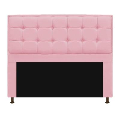 Cabeceira Copenhague 195cm King Size Suede Rosa Bebê