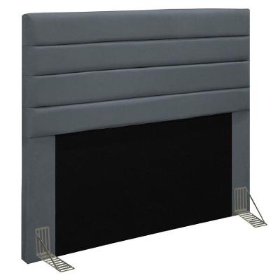 Cabeceira Cama Box Casal 140cm Rubi D10 Suede Cinza