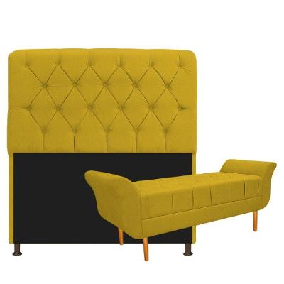Cabeceira Lady E Recamier 160 Cm Queen Size Suede Amarelo 