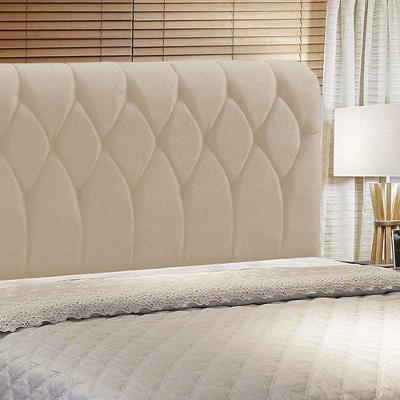 Cabeceira Miami Cama Box Casal 140 Cm Suede Bege Amassado