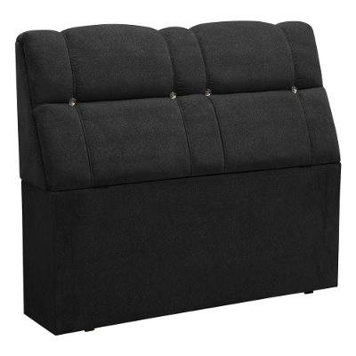 Cabeceira Com Baú Itália Cama Box King 195 Cm Suede Preto