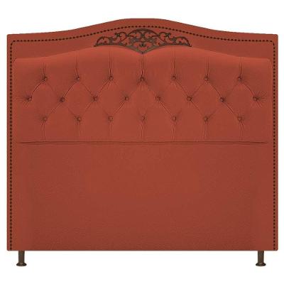 Cabeceira Estofada Yasmim 195cm King Size Suede Terracota