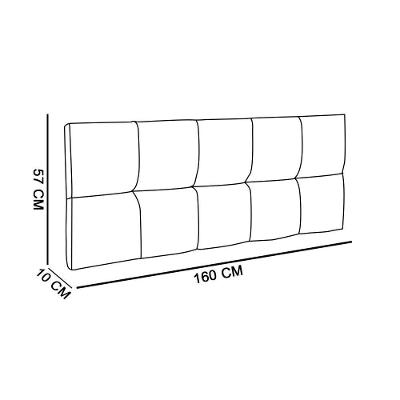 Cabeceira Painel Nina Para Cama Box Casal Suede Grafite
