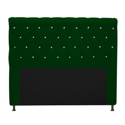 Cabeceira Estofada Cristal 160cm Queen Size Verde