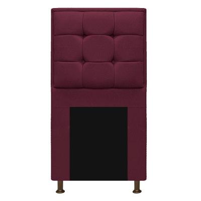 Cabeceira Copenhague 90cm Solteiro Suede Bordô Adj Decor
