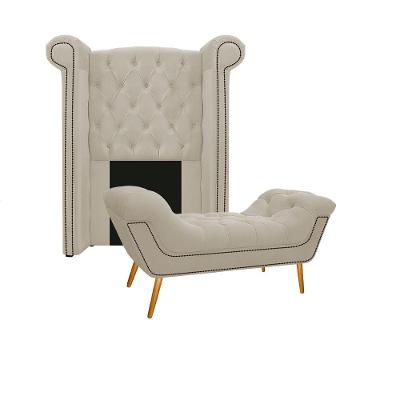Kit Cabeceira e Calçadeira Veneza 100cm Solteiro Suede
