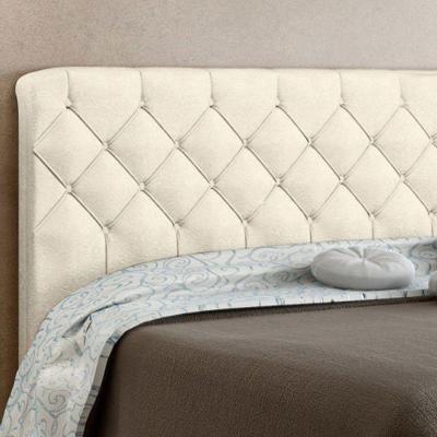 Cabeceira Paris Cama Box Solteiro 100 Cm Suede Amassado Bege