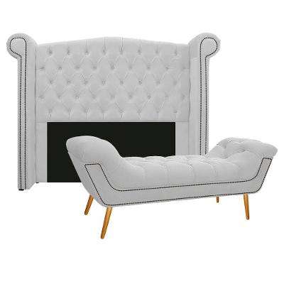 Kit Cabeceira e Calçadeira Veneza 160cm Queen Size Corano