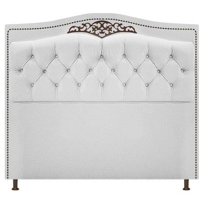 Cabeceira Estofada Yasmim 90cm Solteiro Suede Branco