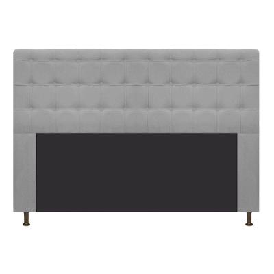 Cabeceira Estofada Dama 140cm Casal Suede Cinza