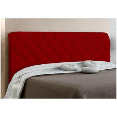 Cabeceira Box Casal 160cm Paris Amassado Vermelho