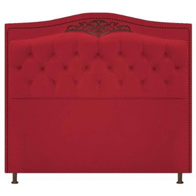 Cabeceira Estofada Yasmim 90cm Solteiro Suede Vermelho