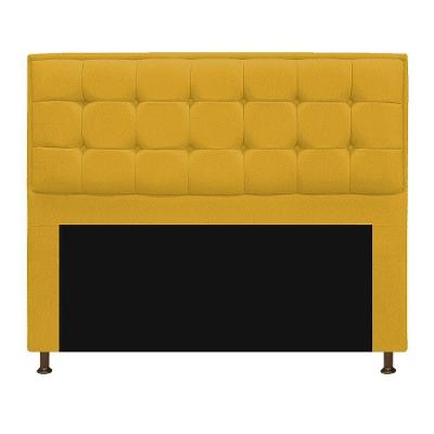 Cabeceira Copenhague 140cm Casal Suede Amarelo Adj Decor