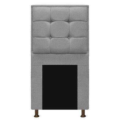 Cabeceira Copenhague 90cm Solteiro Suede Cinza Adj Decor