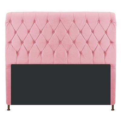 Cabeceira Estofada Cristal 140cm Casal Rosa Bebê