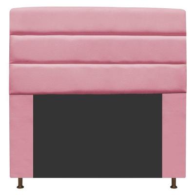 Cabeceira Estofada Turim 160cm Queen Size Suede Rosa Bebê