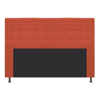 Cabeceira Estofada Dama 195 Cm King Size com Botonê Suede Terracota
