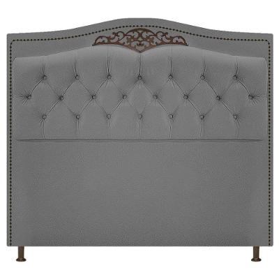 Cabeceira Estofada Yasmim 90cm Solteiro Suede Cinza