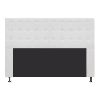 Cabeceira Estofada Dama 140cm Casal Suede Branco