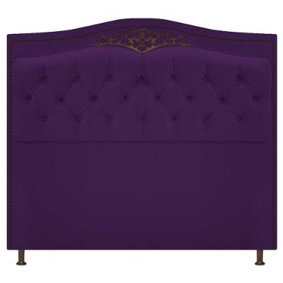 Cabeceira Estofada Yasmim 195cm King Size Suede Roxo