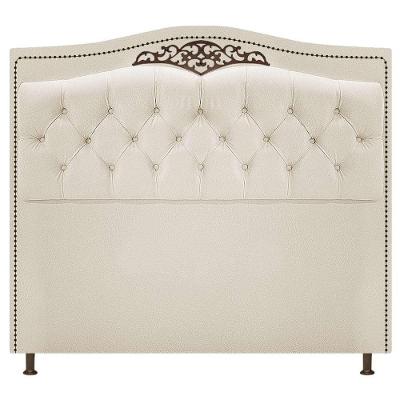 Cabeceira Estofada Yasmim 195cm King Size Suede Bege