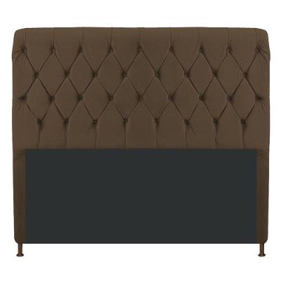 Cabeceira Estofada Cristal 140cm Casal Marrom