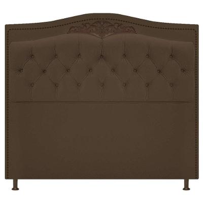 Cabeceira Estofada Yasmim 195cm King Size Suede Marrom