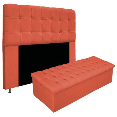 Kit Cabeceira e Calçadeira 195cm King Size Terracota
