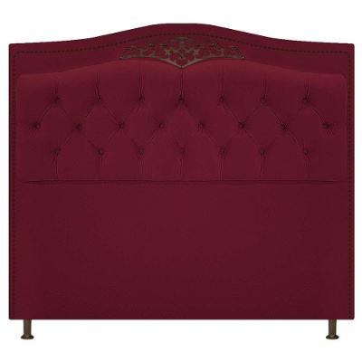 Cabeceira Estofada Yasmim 195cm King Size Suede Bordô