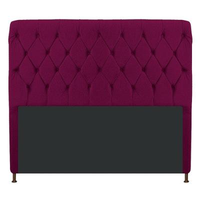 Cabeceira Estofada Cristal 195cm King Size Bordô