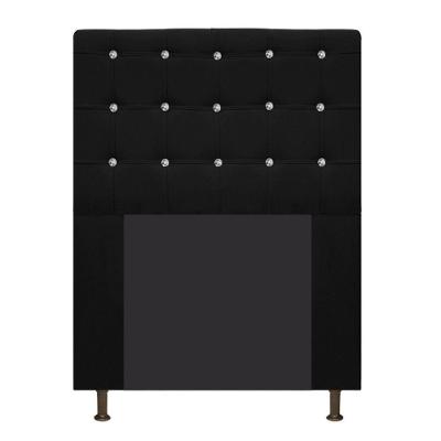 Cabeceira Estofada Dama 90cm Solteiro Suede Preto