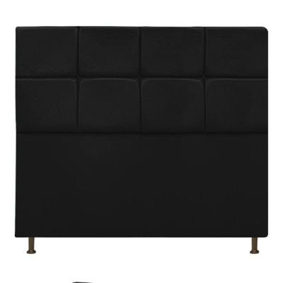 Cabeceira Estofada Damares 140cm Casal com Botonê Preto
