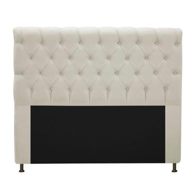 Cabeceira Estofada Cristal 195cm King Size Bege