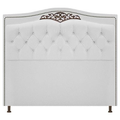 Cabeceira Estofada Yasmim 195cm King Size Corano Branco