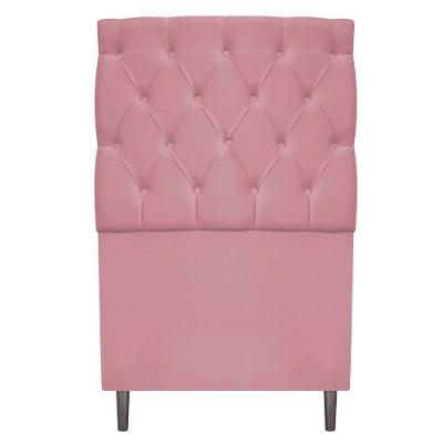 Cabeceira Estofada Liverpool 90 Cm Suede Rosa Bebê Adj Decor