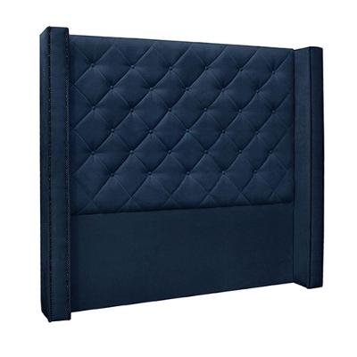 Cabeceira Queen Size 1,84m Loewe Suede Azul Marinho