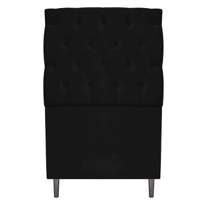 Cabeceira Estofada Liverpool 90 Cm Corano Preto Adj Decor