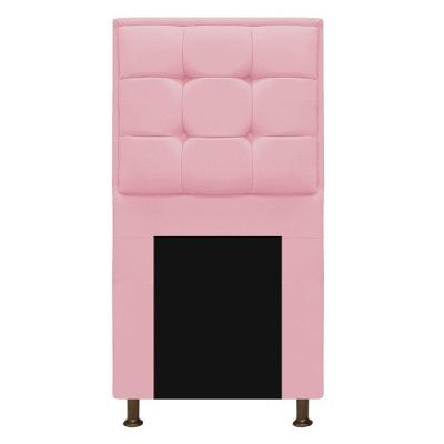 Cabeceira Copenhague 90cm Solteiro Suede Rosa Bebê Adj Decor