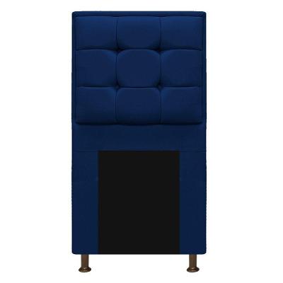 Cabeceira Copenhague 90cm Solteiro Suede Azul Marinho
