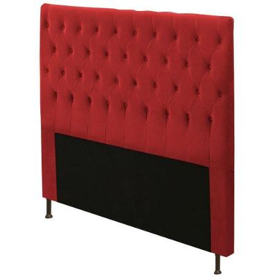 Cabeceira Cristal Box Casal Queen 160cm Suede Vermelho
